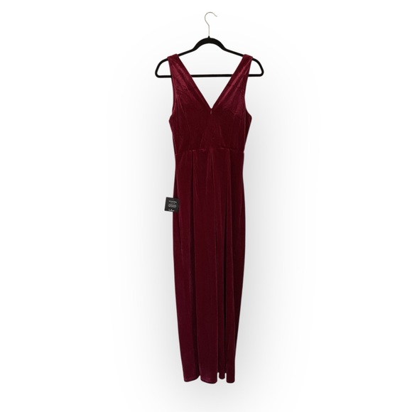 NWT Lulus Iconic Moment Red Wine Velvet Twist Maxi Dress M - Picture 3 of 5